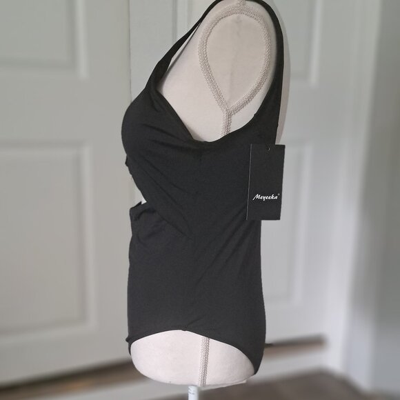 Meyeeka One Piece Tummy Control V neck High Cut Swimsuit XL NWT - Picture 4 of 8